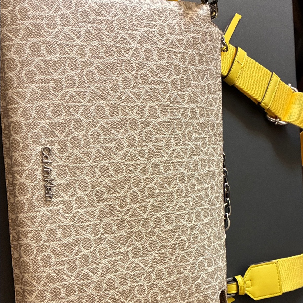 Calvin Klein Tan and Yellow Crossbody Bag